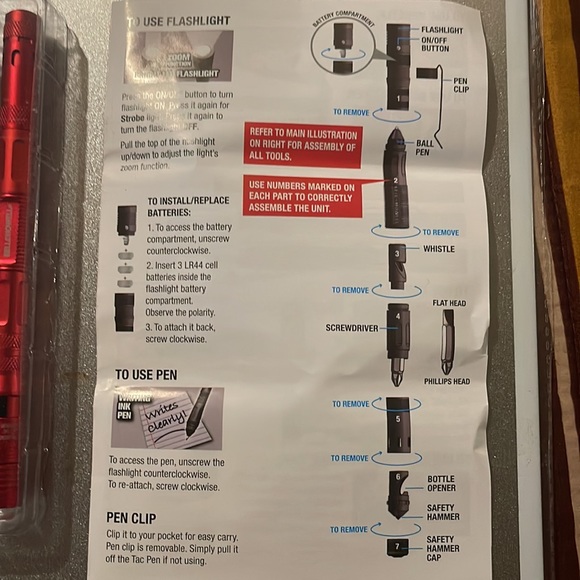 Tac pen tactical pen nine in one Bell Howell - Picture 4 of 4